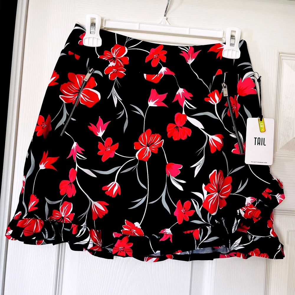 Tail Verushka Golf Skort XS Symphony Lilies Floral Ruffle 17" UPF 50